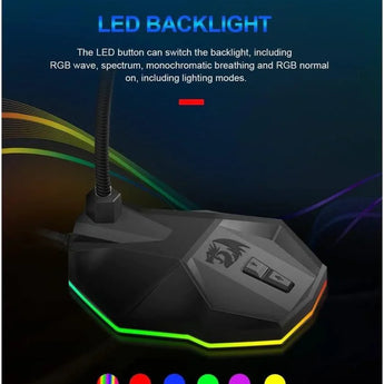 Redragon gm99 stix usb rgb gaming stream desktop microphone to to streaming