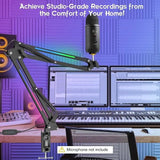 Zealsound rgb microphone arm stand,mic arm with rgb light microphone stands