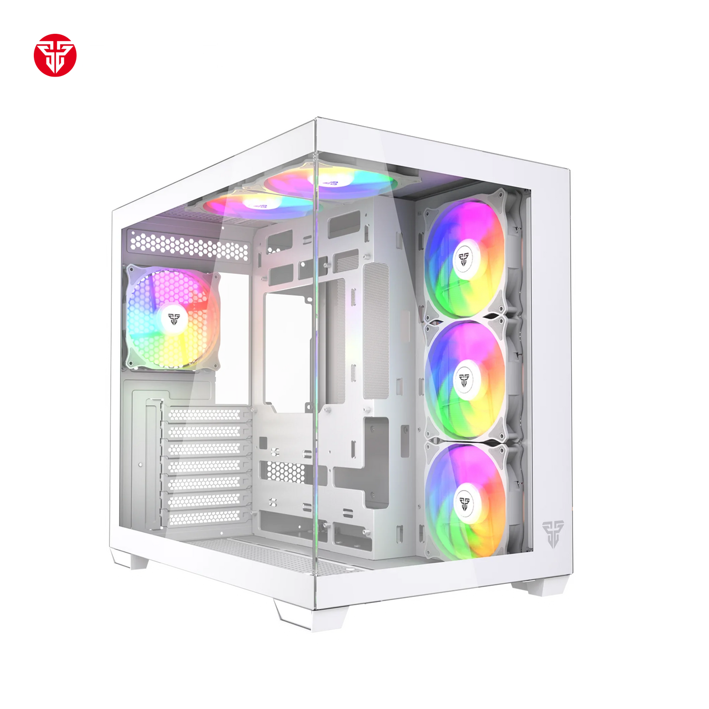 Fantech cg85 lumina mid tower gaming case - white desktop computer & server