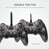 Twin dual shock usb wired gamepad joystick