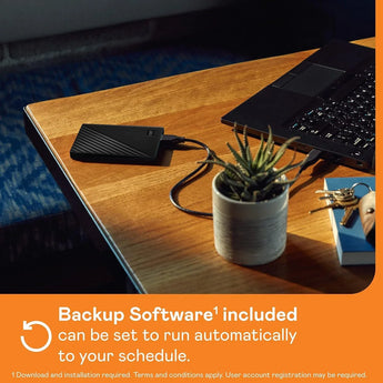 Wd (1/2)tb my passport portable external hard drive black backup software hard