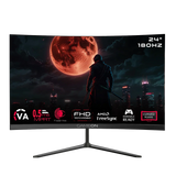 GAMEON GOC24F180VA Pro Series 24" FHD, 180Hz, MPRT 0.5ms, HDMI 2.1, VA Panel Curved Gaming Monitor 3000R 16:9 (Supports PS5) - Black - - Fun Touch Shop