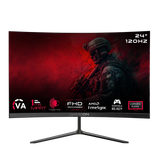 GAMEON GOC24F120VA Pro Series 24" FHD, 120Hz, MPRT 1ms, HDMI 2.1, VA Panel Curved Gaming Monitor 3000R 16:9 (Supports PS5) - Black - - Fun Touch Shop