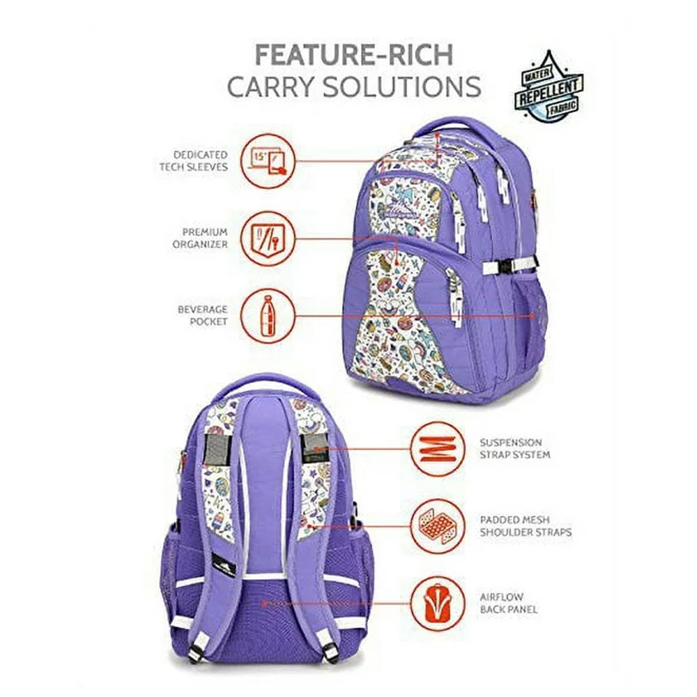 High Sierra Swerve Backpack (Lavender/Sweet Cakes/White