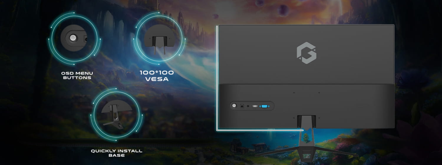Gameon 27 inch gaming monitor - fhd 1080p computer monitor 120hz ips 1ms