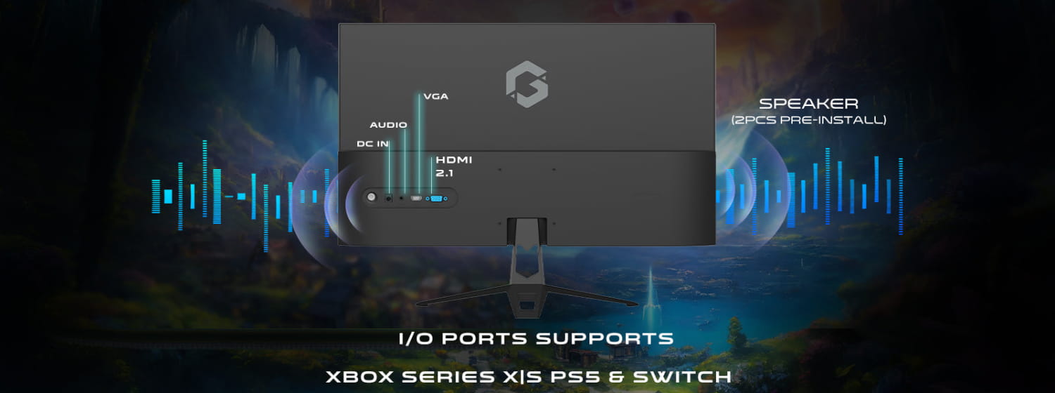 Gameon 27 inch gaming monitor - fhd 1080p computer monitor 120hz ips 1ms