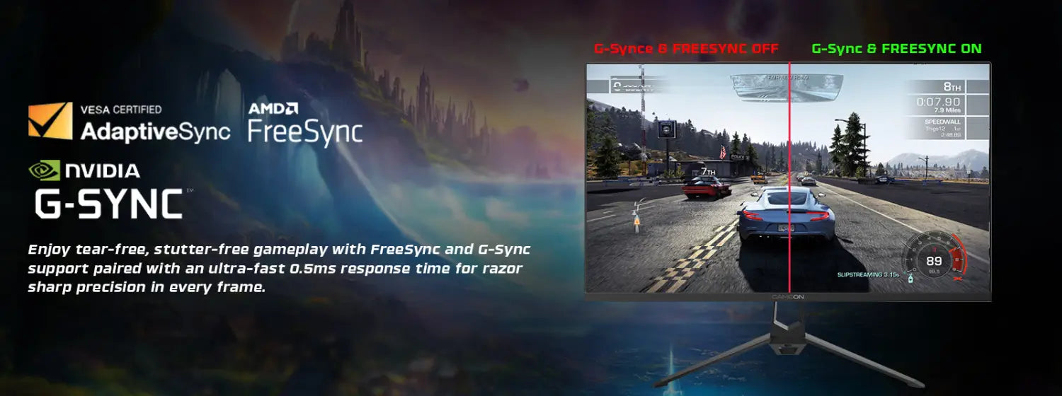 Gameon 27 inch gaming monitor - fhd 1080p computer monitor 120hz ips 1ms