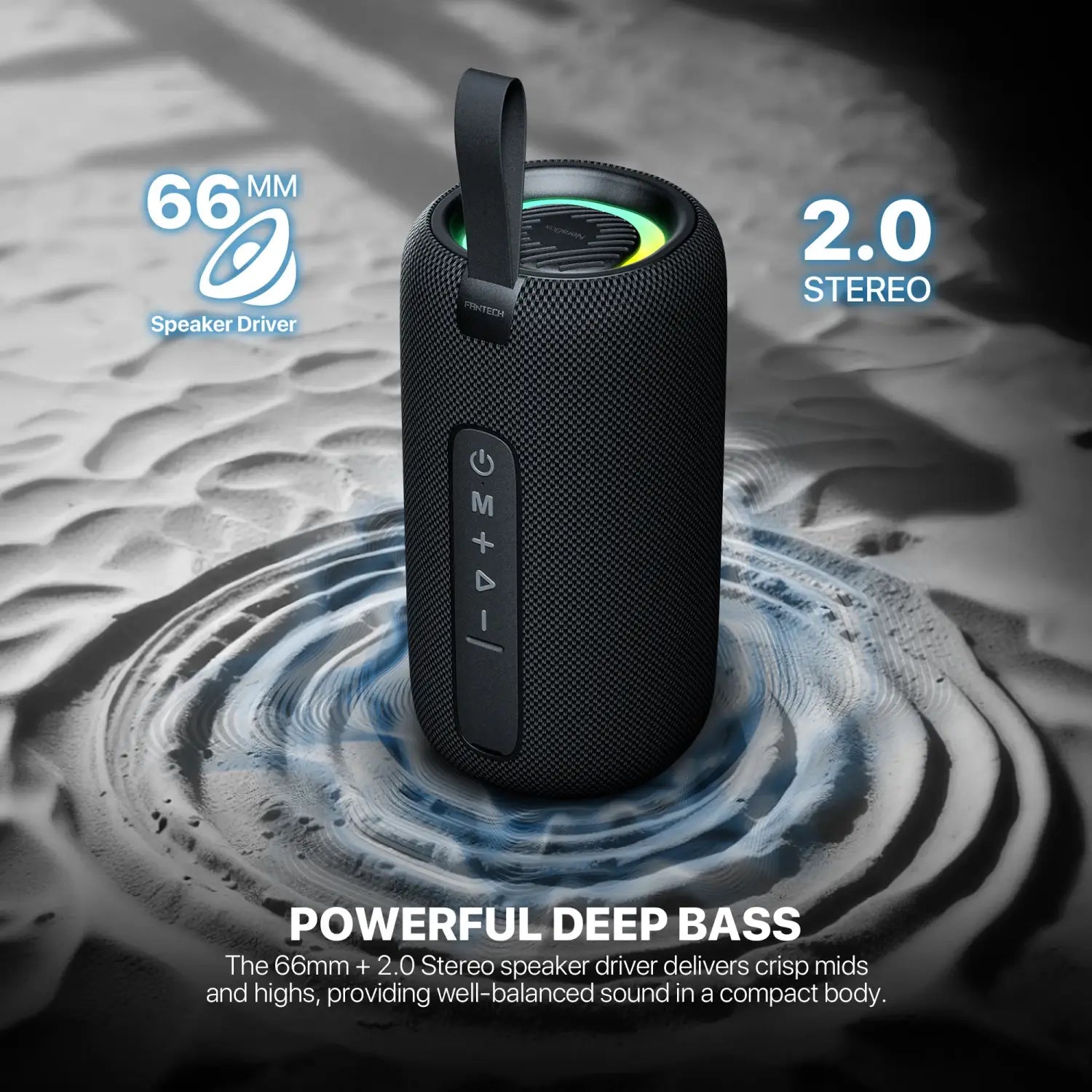 Fantech bs159 true wireless rms speaker tws deep bass 10w 57mm driver 4-way