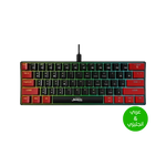For JEDEL KL69 60% Mechanical Gaming Keyboard (Arabic/English) – Rainbow LED Backlit – 61 Keys Key – Blue Switches –Double injection key caps Illumination – USB Wired For PC (Black/Red) - - Fun Touch Shop