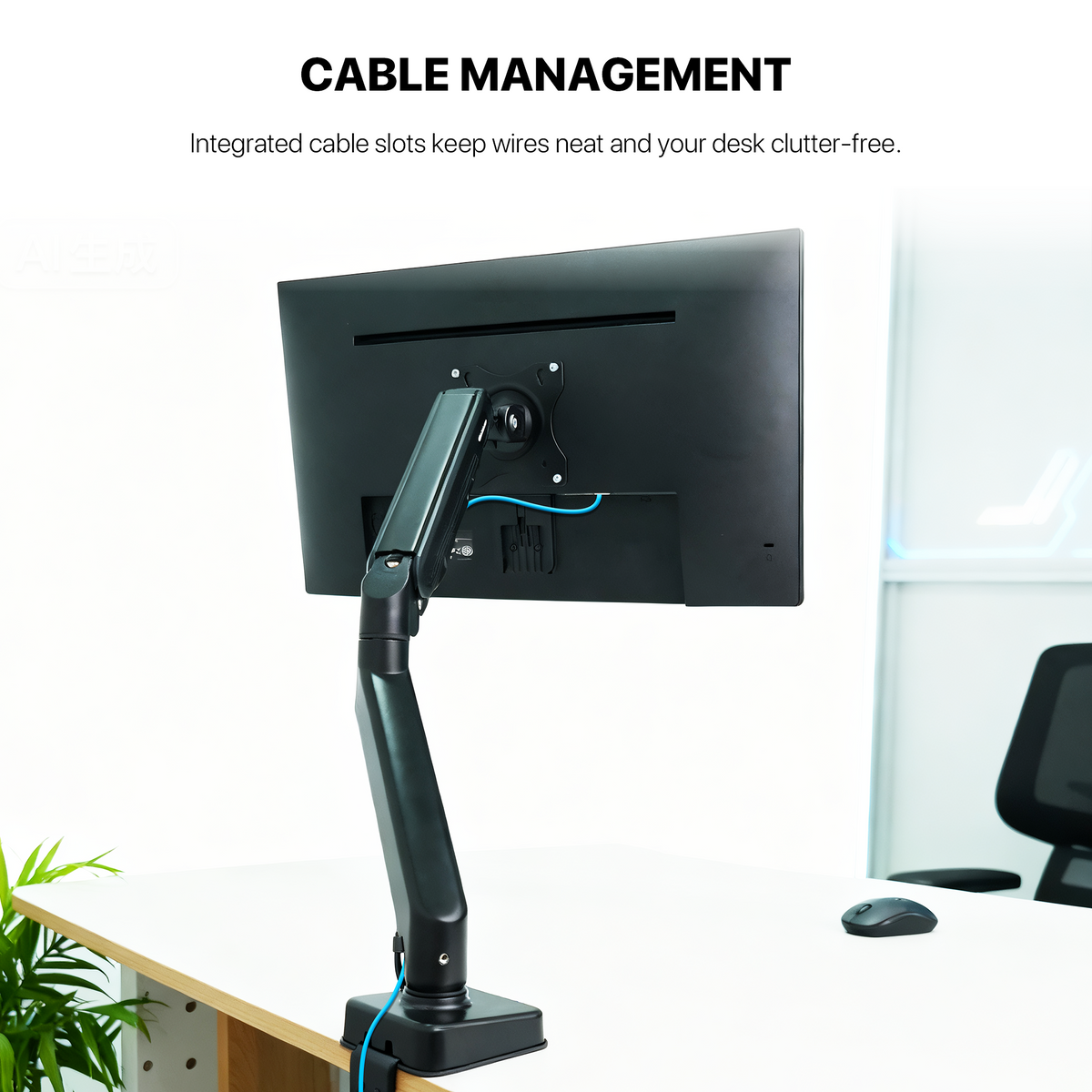 Fantech workstation mbs1 single-arm monitor mount 90 degree for 13’’ to 32’’ screen adjustable spring dual monitor arm