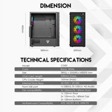 Fantech Aero 2 CG83 Middle Tower Case Tower Case & Monitor 45 JOD