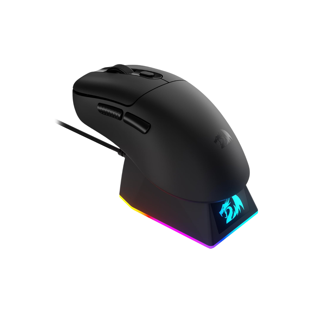 Redragon m998 lightweight wireless gaming mouse with rgb magnetic charging dock bt/2.4g wireless/wired optical mice