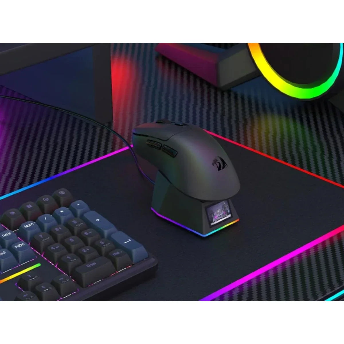 Redragon m998 ultra lightweight wireless gaming mouse 3950 sensor with rgac black / 8000 hz