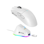 ATTACK SHARK X11 Lightweight Wireless Gaming Mouse with RGB Charging Dock,Tri-Mode-2.4G/USB-C Wired/BT,22K DPI,PAW3311 Optical Sensor,HUYU Switch, 5 programmable Buttons for PC/Mac(White) - - Fun Touch Shop