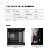 Fantech CG85 LUMINA MID Tower Gaming Case - Black