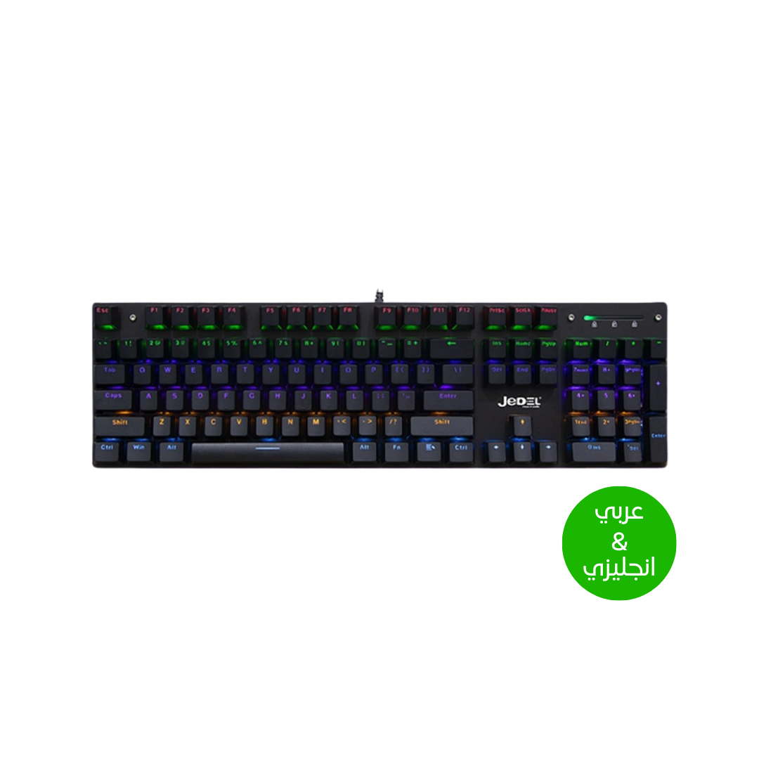 JEDEL KL-138 RGB Mechanical Keyboard (ARABIC & ENGLISH) Blue Switch - - Fun Touch Shop