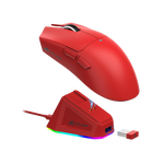 ATTACK SHARK X11 Lightweight Wireless Gaming Mouse with RGB Charging Dock,Tri-Mode-2.4G/USB-C Wired/BT,22K DPI,PAW3311 Optical Sensor,HUYU Switch, 5 programmable Buttons for PC/Mac(Red) - - Fun Touch Shop