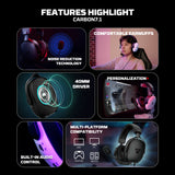 FANTECH HG30 CARBON 7.1 Surround Sound Gaming Headset Black - - Fun Touch Shop