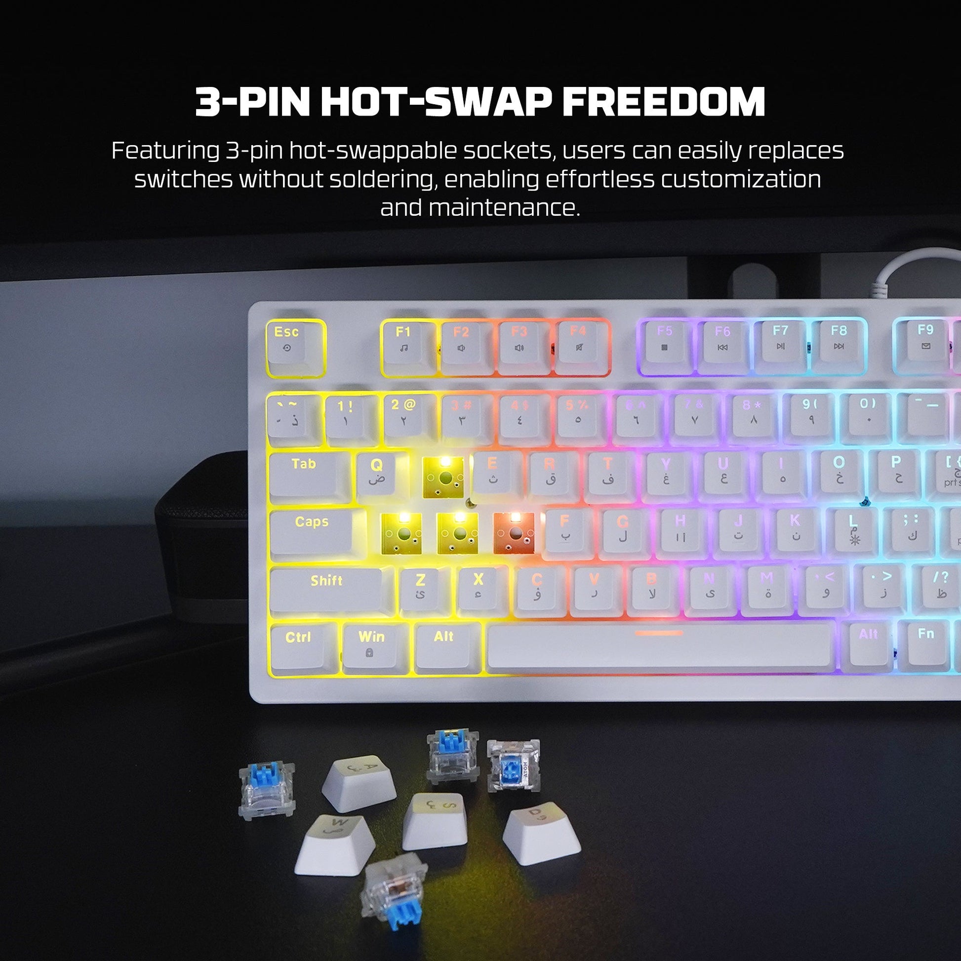 Fantech Hero MK875V2 Gaming Keyboard RGB (PS5 - PS4 - PC) - - Fun Touch Shop