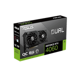 ASUS Dual GeForce RTX™ 4060 OC Edition 8GB GDDR6 (PCIe 4.0, 8GB GDDR6, DLSS 3, HDMI 2.1a, DisplayPort 1.4a, 2.5-Slot Design, Axial-tech Fan Design, 0dB Technology, and More)