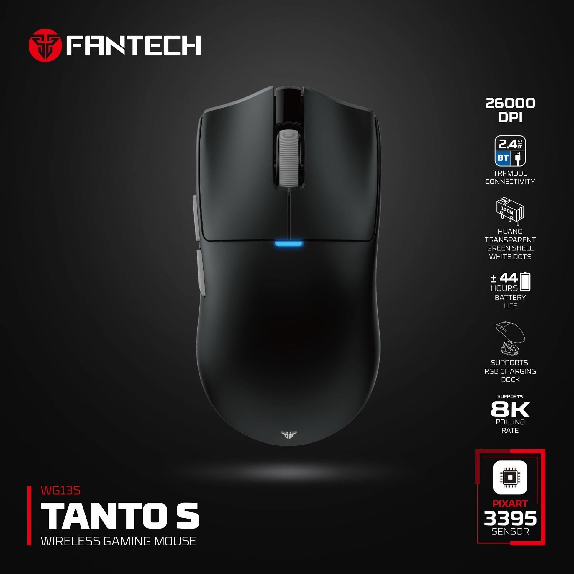 Fantech WG13S Tanto S Wireless Gaming Mouse 8k - - Fun Touch Shop