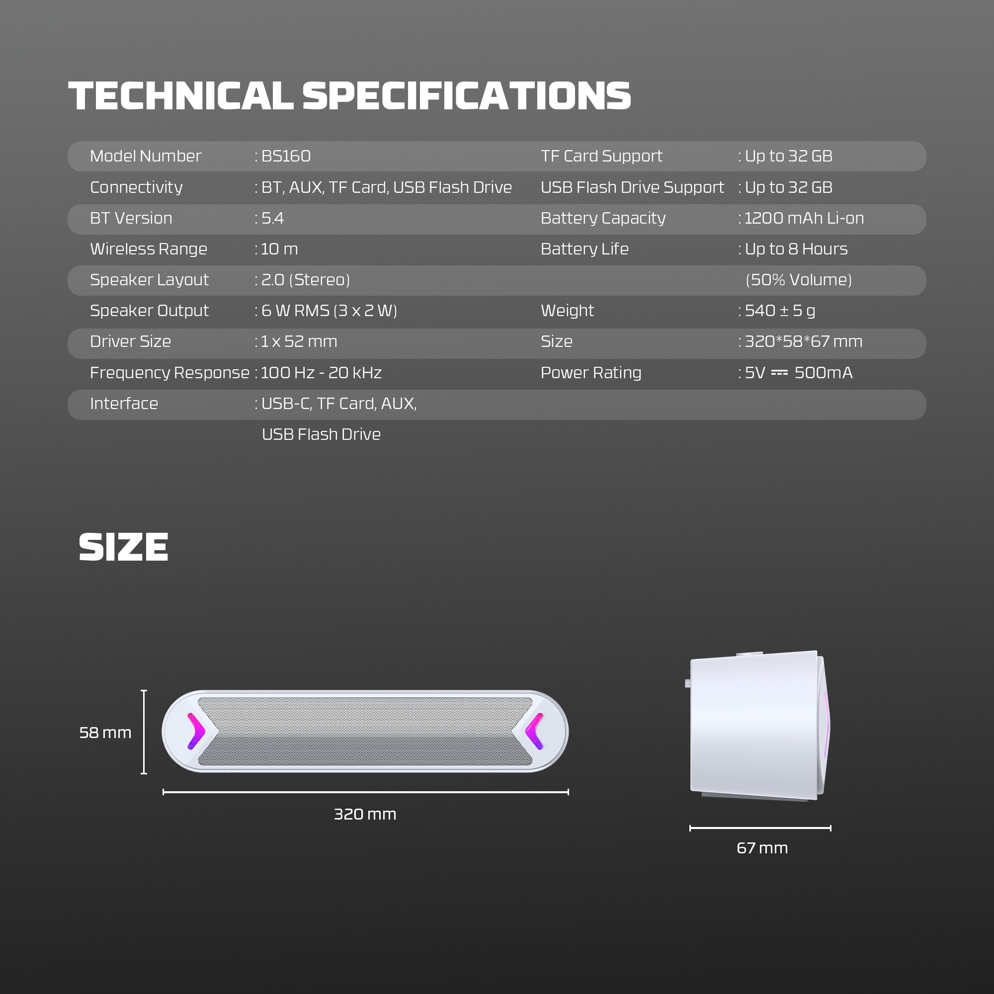 Fantech Bluetooth Speaker Groove Bar BS160 WHITE - - Fun Touch Shop