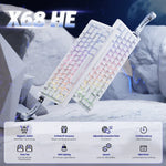 ATTACK SHARK X68 HE Rapid Trigger Mechanical Gaming Keyboard 60% Wired TKL with Adjustable Actuation,Hall Effect Magnetic Switch,8KHz Polling Rate,RGB Backlit,Top Mount for PC Mac Esport Gamer(White)) - - Fun Touch Shop