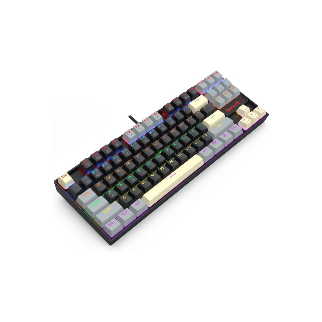 Redragon K552 Mechanical Gaming Keyboard, 87-Key Compact, LED Gaming Keyboard with Red Switches, Anti-Ghosting, Metal Frame for PC Gaming & Typing, Beginner-Friendly (Eclipse Gilded) - - Fun Touch Shop