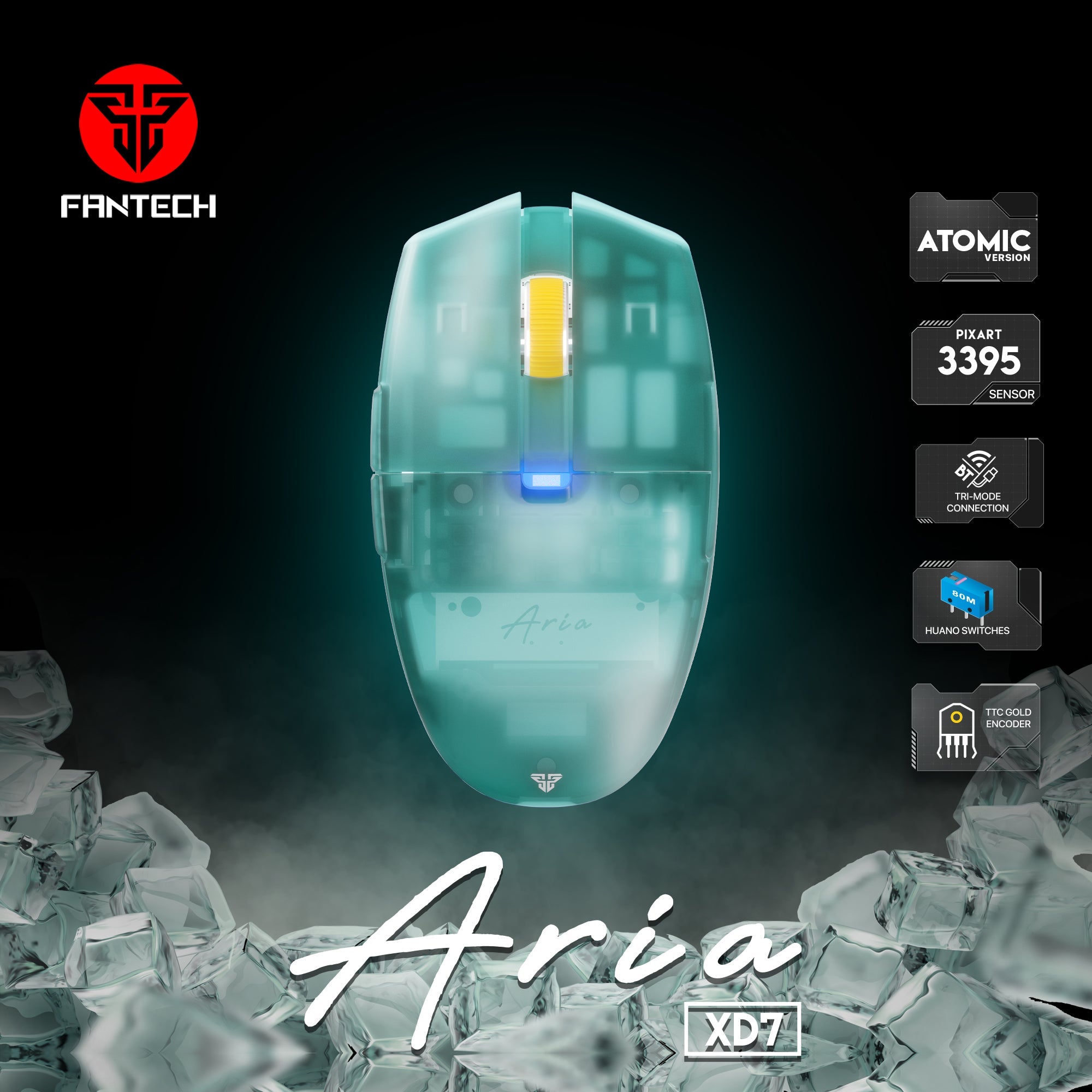 Fantech ARIA XD7 HUANO VERSION Super Lightweight Gaming Mouse + Mousepad MP353