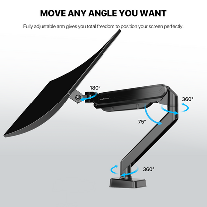 Fantech workstation mbs1 single-arm monitor mount 90 degree for 13’’ to 32’’ screen adjustable spring dual monitor arm