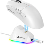 ATTACK SHARK X11 Lightweight Wireless Gaming Mouse with RGB Charging Dock,Tri-Mode-2.4G/USB-C Wired/BT,22K DPI,PAW3311 Optical Sensor,HUYU Switch, 5 programmable Buttons for PC/Mac(White) - - Fun Touch Shop