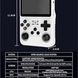 R36S Handheld Game Console, 3.5 inch IPS Screen Retro Gaming Console 64G Card with 15000+Classic Games