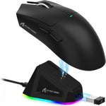 ATTACK SHARK X11 Lightweight Wireless Gaming Mouse with RGB Charging Dock,Tri-Mode-2.4G/USB-C Wired/BT,22K DPI,PAW3311 Optical Sensor,HUYU Switch, 5 programmable Buttons for PC/Mac(Black) - - Fun Touch Shop