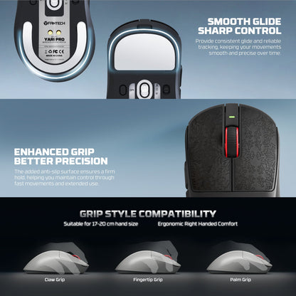Fantech wg14p lightweight wireless gaming mouse paw3950 sensor 8khz polling mice with rgb charging dock for fps gamers