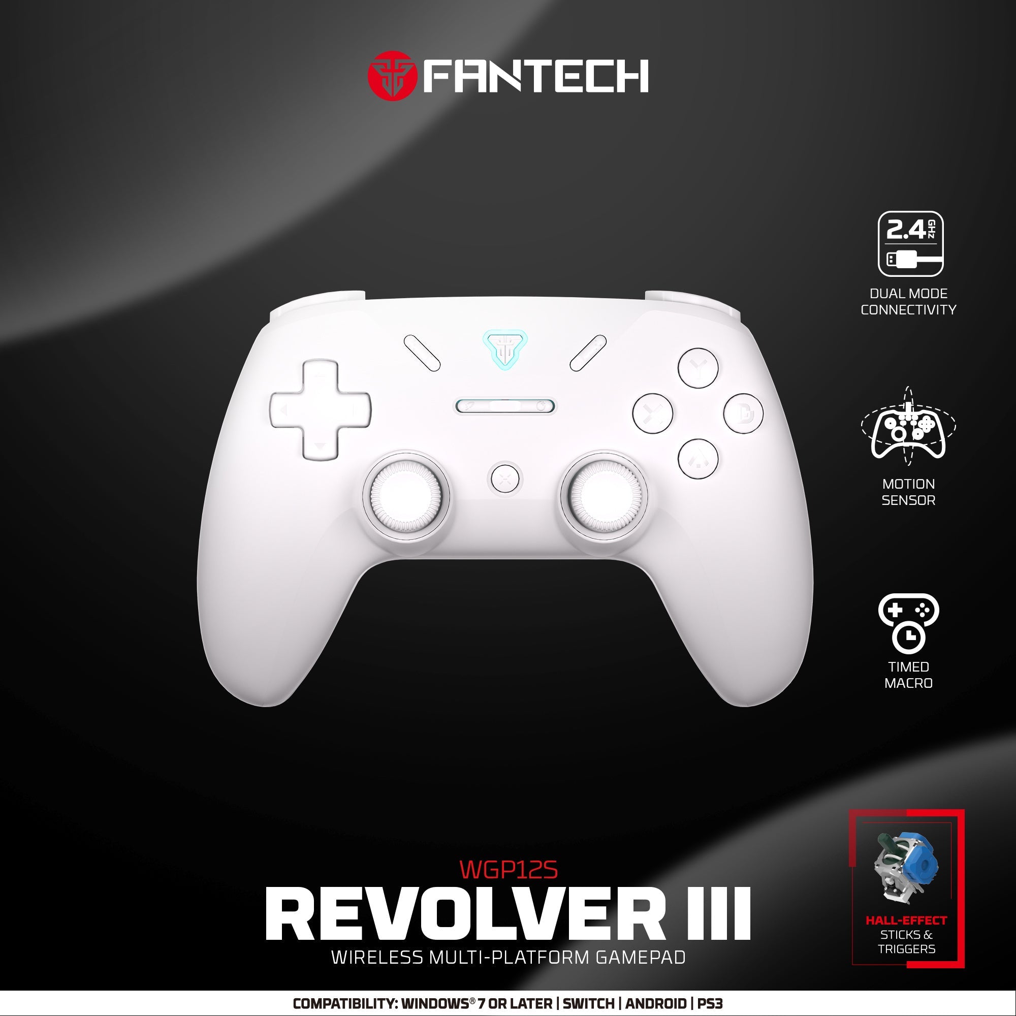 FANTECH Revolver III WGP12S - Wireless Multi-Platform Gamepad -  WHITE - - Fun Touch Shop
