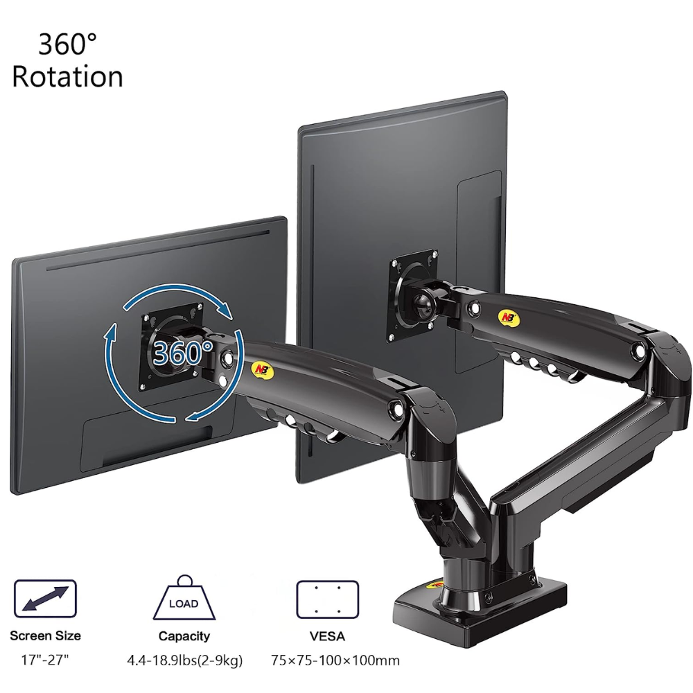 Dual Monitor Desk Stand F160 Tower Case & Monitor 45 JOD