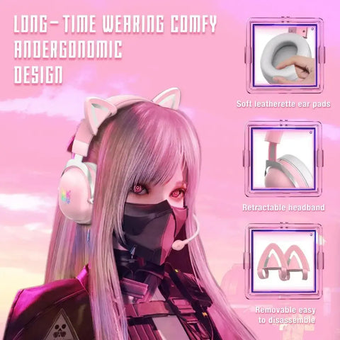 ONIKUMA X11 Cat Ears Wired Over Ear Gaming Headphone