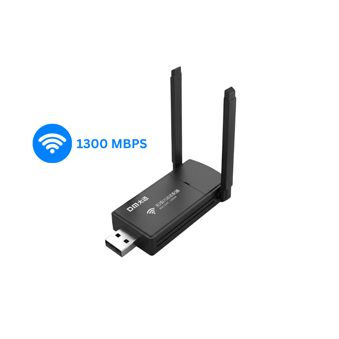 Wifi adapter dm ad085 usb 2.0 high speed 1300mbps wireless adapter for pc laptop - dual band 2.4/5.8ghz - external