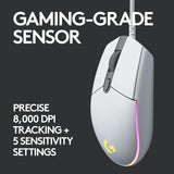 Logitech G102 Light Sync Gaming Mouse with Customizable RGB Lighting