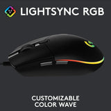 Logitech G102 Light Sync Gaming Wired Mouse with Customizable RGB Lighting