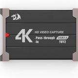 Redragon VC321 4K Video Capture Card, USB 3.0 1080p 60fps Video Capture, 4K HDMI Pass-Through, Zero-Latency Streaming, Compatible with Windows/Mac, Game Capture for PS5, Xbox, NS, DSLR, OBS