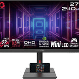 GAMEON GOML27QHD240IPS Midnight Signature Series 27" QHD, 240Hz, MPRT 0.5ms, HDMI 2.1, Fast IPS Mini LED Gaming Monitor (Supports PS5) - Black