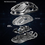 GravaStar Mercury M2 Wireless Gaming Mouse with 26,000 DPI, PAW3395DM Sensor -79g Lightweight Hollowed-Out Design -5 Programmable Buttons -5 Dynamic Lightsync RGB - Stealth Black
