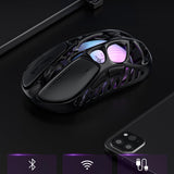 GravaStar Mercury X Wireless Gaming Mouse – 32,000 DPI PAW 3950 Sensor, 1000Hz Polling Rate, Only 49g, Magnesium Alloy Hollow Frame, RGB Lighting, 5 Programmable Buttons