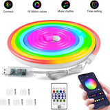 10M RGB-IC Neon LED Strip Light – 60+ dynamic lighting effects, Smart App & Remote Control with Music Sync, USB Powered, Flexible & IP68 Waterproof – ideal for gaming,home Decor,and parties