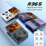 R36S Handheld Game Console, 3.5 inch IPS Screen Retro Gaming Console 64G Card with 15000+Classic Games