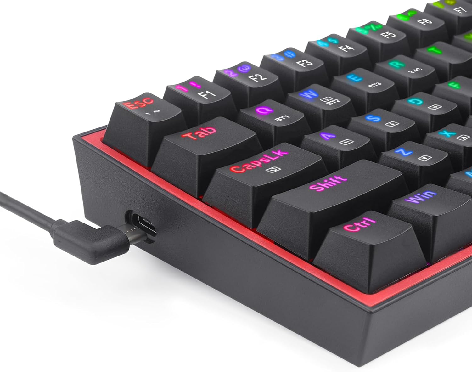 Redragon K616 Fizz Pro 60% Wirless /Wired RGB Gaming Keyboard, 61 Keys Compact Mechanical Keyboard Black, Linear Red Switch, Pro Driver/Software Supported - - Fun Touch Shop