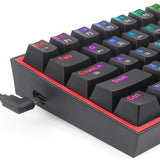 Redragon K616 Fizz Pro 60% Wirless /Wired RGB Gaming Keyboard, 61 Keys Compact Mechanical Keyboard Black, Linear Red Switch, Pro Driver/Software Supported - - Fun Touch Shop