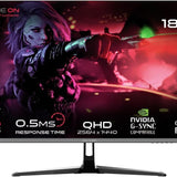 GAMEON GOPS27QHD180IPS Pro Series 27" QHD, 180Hz, MPRT 0.5ms, HDMI 2.1, Fast IPS Gaming Monitor (Supports PS5) - Black