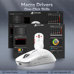 ATTACK SHARK X6 Lightweight Wireless Gaming Mouse with RGB Backlight Charging Base,Tri-Mode Wired/2.4GHz/BT5.2,26K DPI, PAW3395 Optical Sensor,HUANO Switch,5programmable Buttons,PC/Mac(White) - - Fun Touch Shop